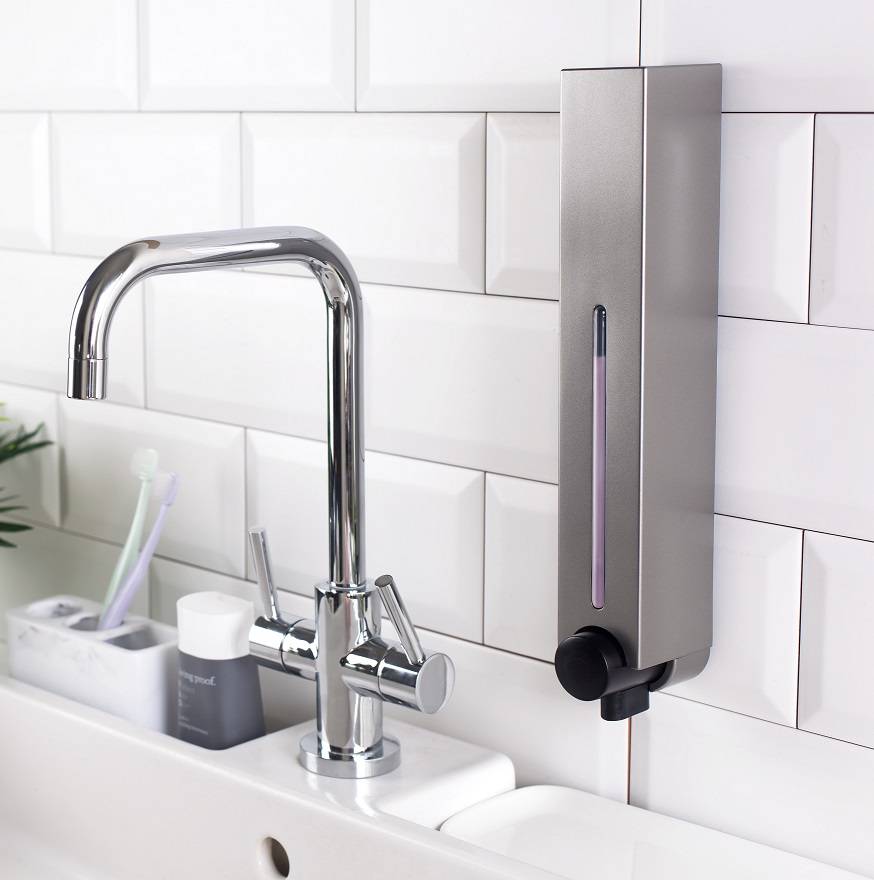 HOMEPLUZ Wall Mounted Shower Dispenser Nonleaking Refillable 500ml